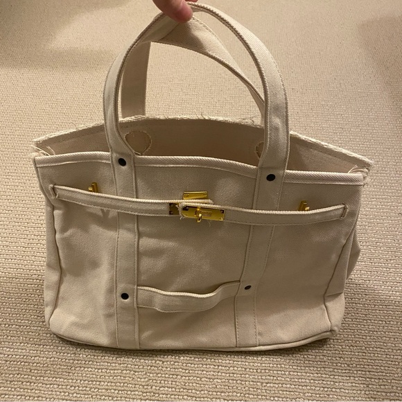 Beige “Boatkin" Canvas Tote Bag (Brand New!) - Picture 3 of 7